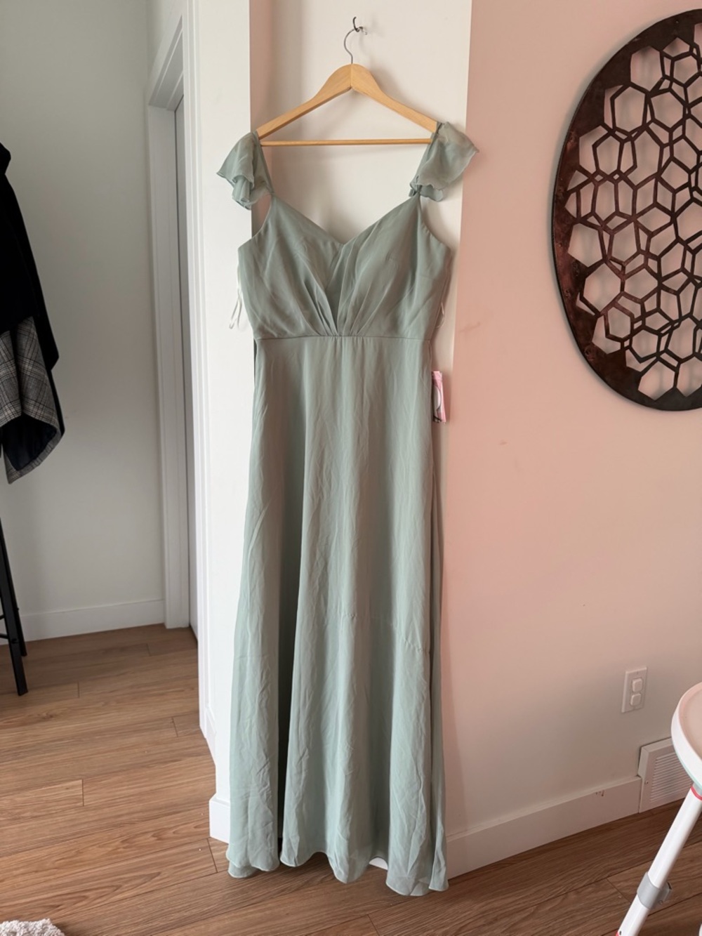 Birdy Grey Sage Kae Bridesmaid Dress Flutter Sleeve Maxi
